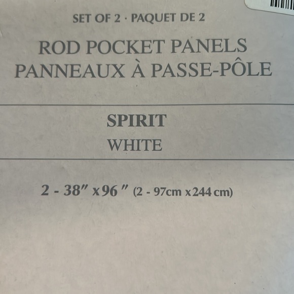 Set of 2 Rod Pocket Panels white NWT !! - Picture 5 of 5